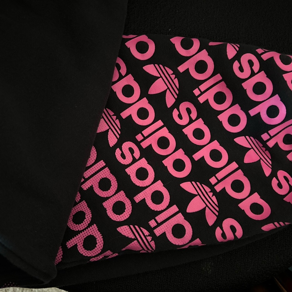 Adidas’s black with pink adidas on one leg sweatpants. Size XL - Picture 5 of 6